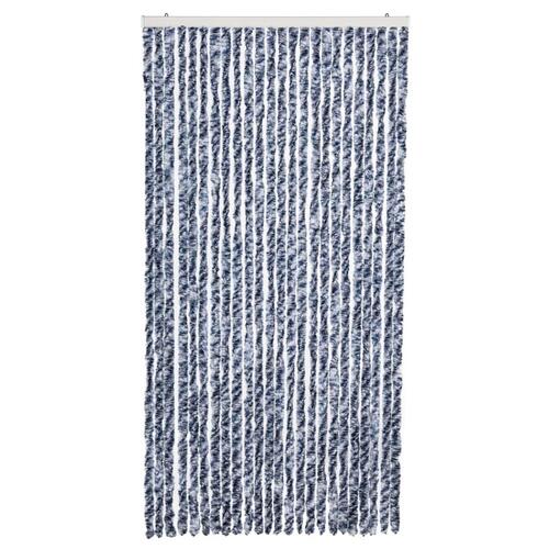 Insektgardin 100 x 220 cm blå hvid og sølvfarvet