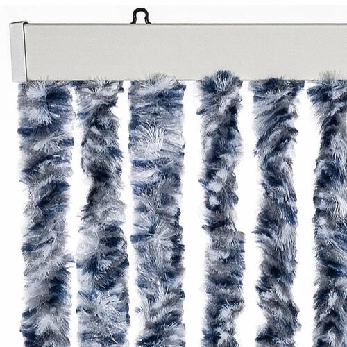 Insektgardin 100 x 220 cm blå hvid og sølvfarvet