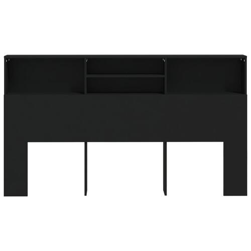 Sengegavl med opbevaring 180x19x103,5 cm sort