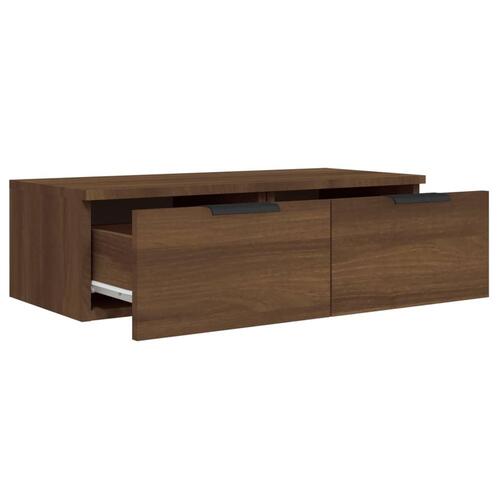 Vægskab 68x30x20 cm konstrueret træ brun egetræsfarve