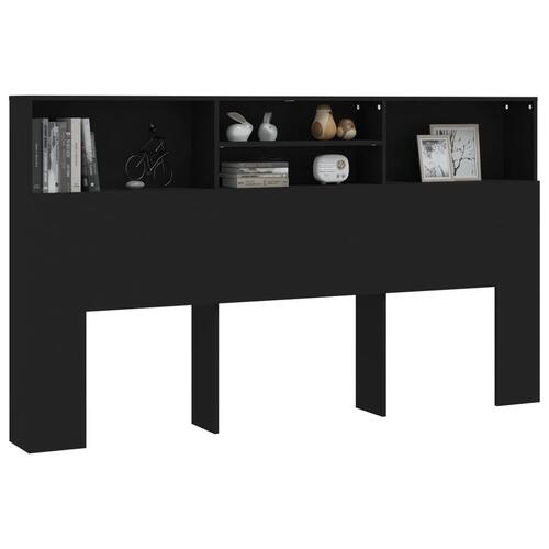 Sengegavl med opbevaring 180x19x103,5 cm sort