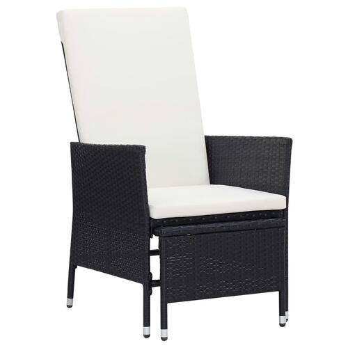 Loungesæt til haven 2 dele med hynder polyrattan sort
