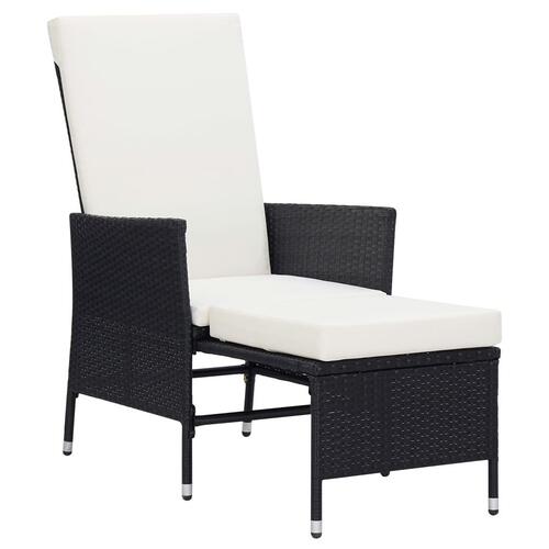 Loungesæt til haven 2 dele med hynder polyrattan sort