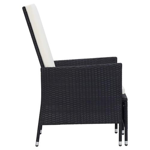 Loungesæt til haven 2 dele med hynder polyrattan sort