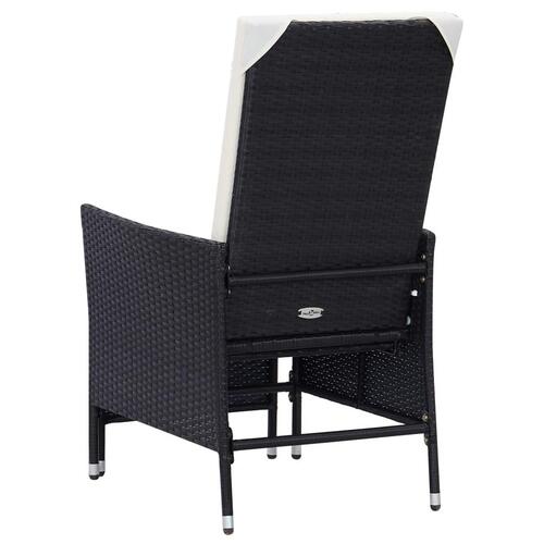 Loungesæt til haven 2 dele med hynder polyrattan sort