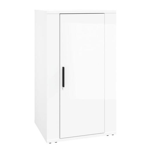 Skænk 40x33x70 cm konstrueret træ hvid højglans