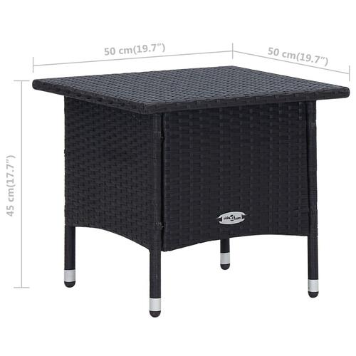 Loungesæt til haven 2 dele med hynder polyrattan sort