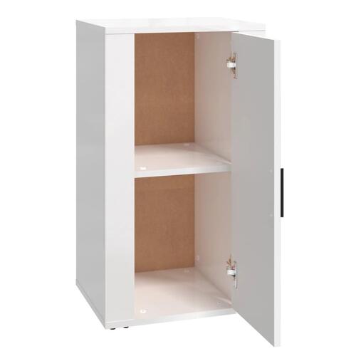 Skænk 40x33x70 cm konstrueret træ hvid højglans