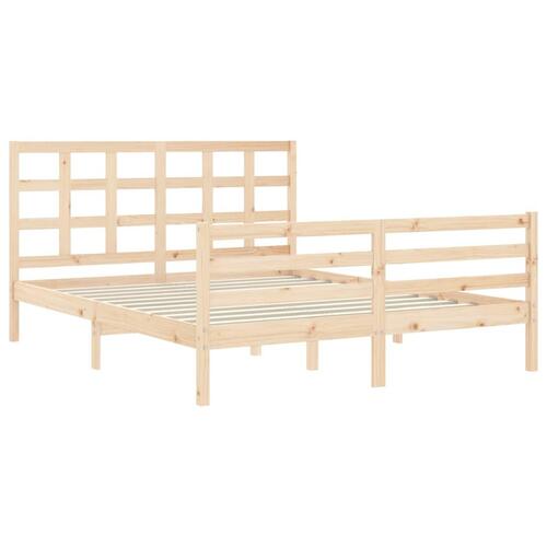 Sengeramme med sengegavl 160x200 cm massivt træ