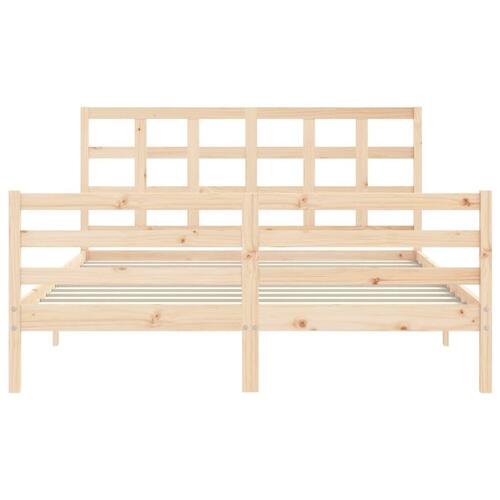 Sengeramme med sengegavl 160x200 cm massivt træ