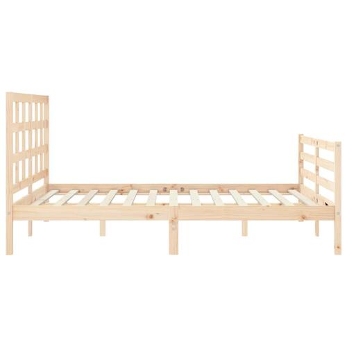Sengeramme med sengegavl 160x200 cm massivt træ
