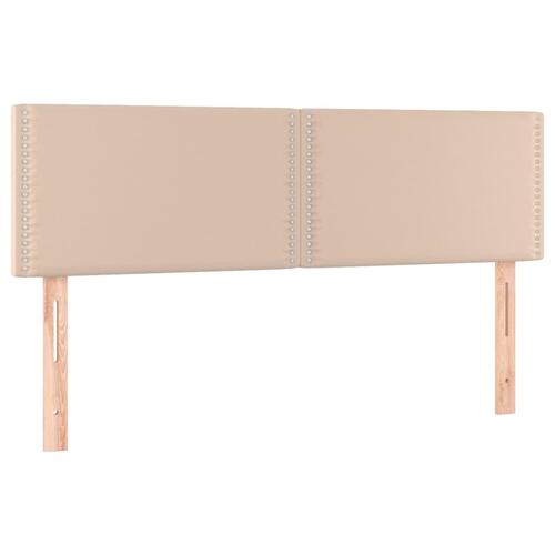 Kontinentalseng 140x190 cm kunstlæder cappuccinofarvet