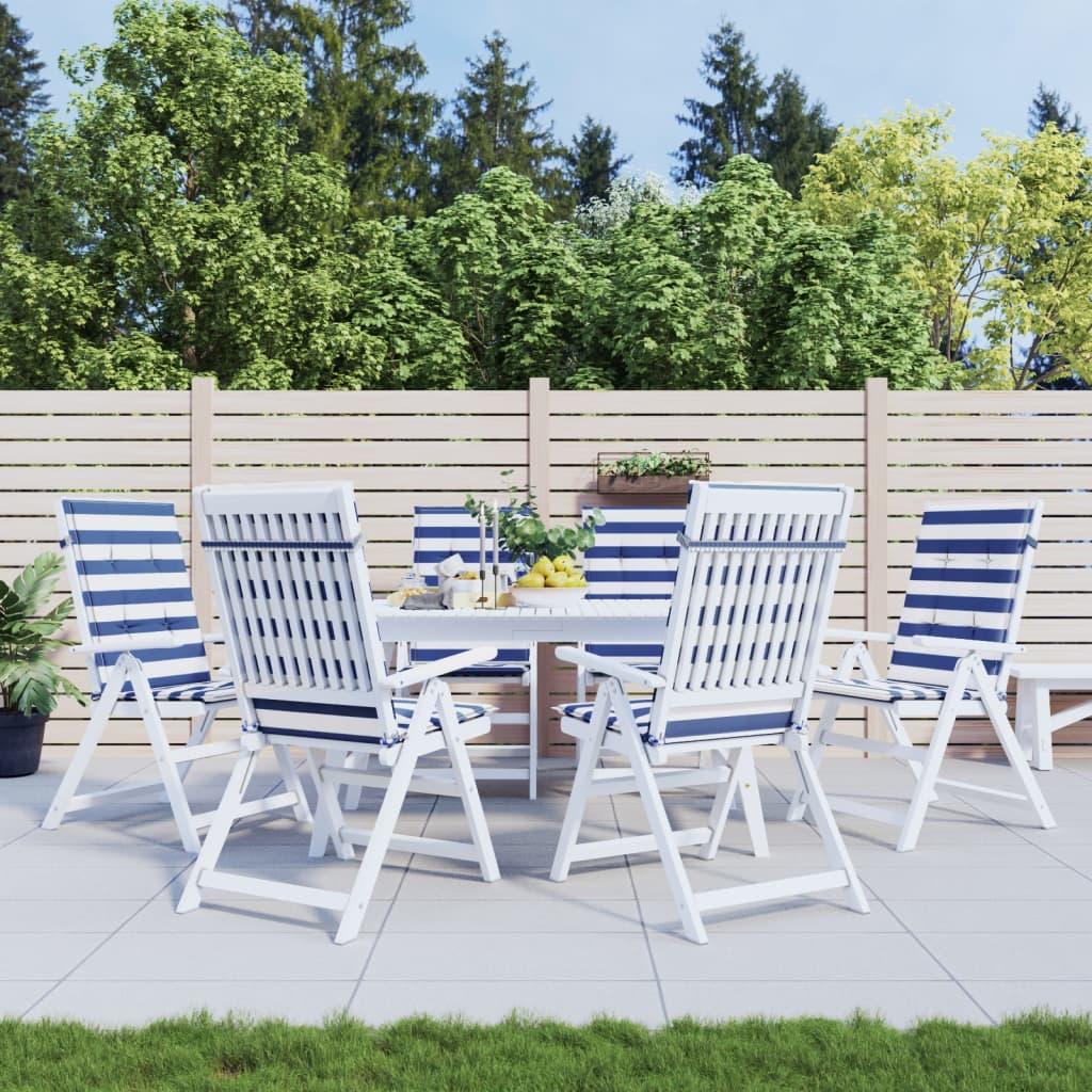 Stolehynder M. Høj Ryg Stof - 6 / Blå og hvid / 120 x 50 x 3 cm