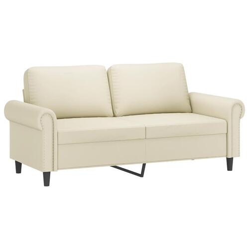 2-personers sofa 140 cm kunstlæder cremefarvet