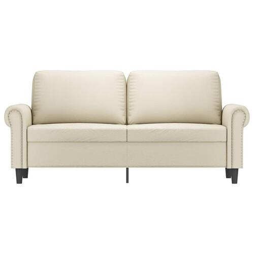 2-personers sofa 140 cm kunstlæder cremefarvet