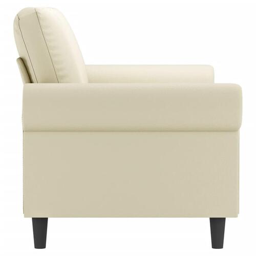 2-personers sofa 140 cm kunstlæder cremefarvet