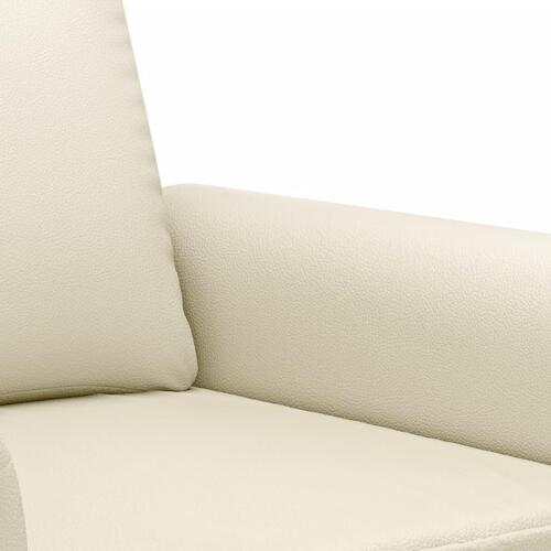2-personers sofa 140 cm kunstlæder cremefarvet