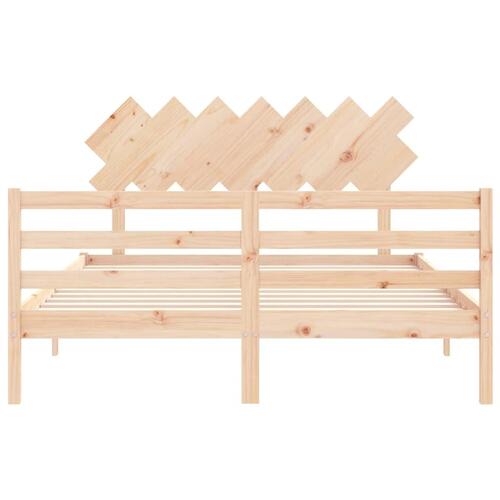 Sengeramme med sengegavl 140x200 cm massivt træ hvid