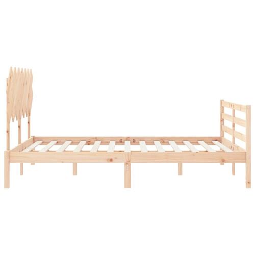 Sengeramme med sengegavl 140x200 cm massivt træ hvid