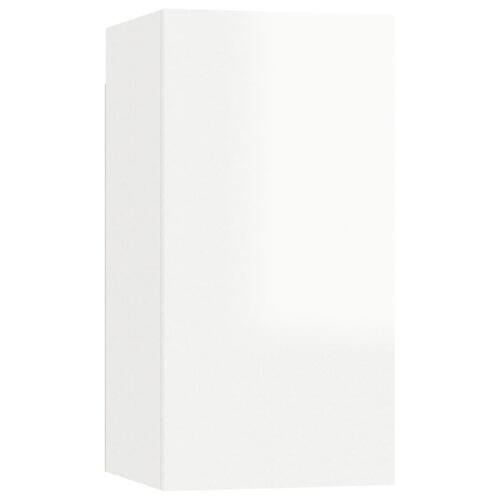 Tv-skabssæt 4 stk. 30,5x30x60 cm konstrueret træ hvid højglans
