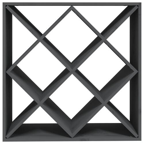 Vinreol 62x25x62 cm massivt fyrretræ grå