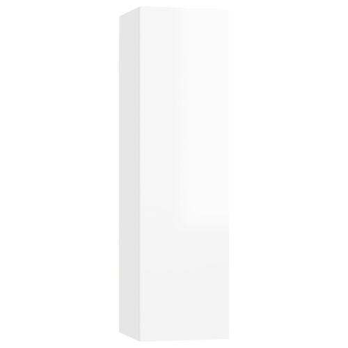 Tv-skabe 4 stk. 30,5x30x110 cm spånplade hvid højglans