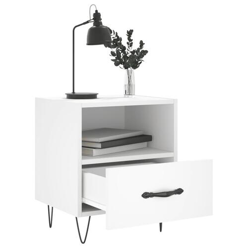 Sengeborde 2 stk. 40x35x47,5 cm konstrueret træ hvid