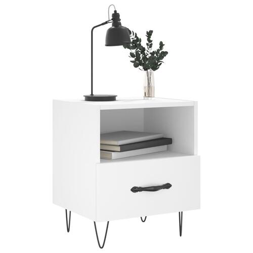 Sengeborde 2 stk. 40x35x47,5 cm konstrueret træ hvid