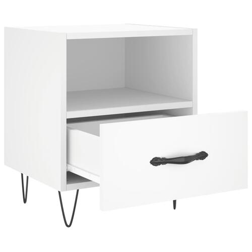 Sengeborde 2 stk. 40x35x47,5 cm konstrueret træ hvid
