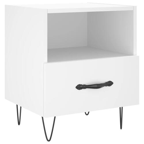Sengeborde 2 stk. 40x35x47,5 cm konstrueret træ hvid