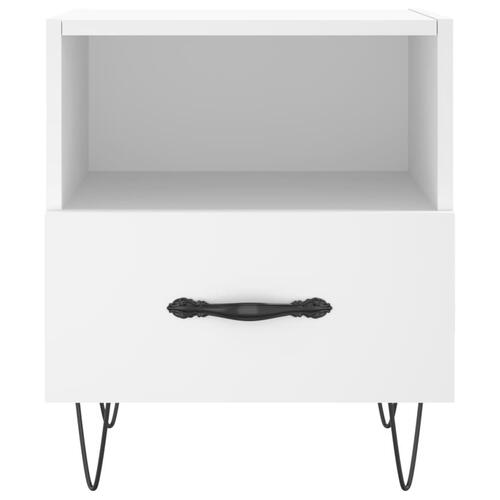 Sengeborde 2 stk. 40x35x47,5 cm konstrueret træ hvid