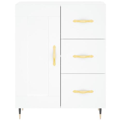 Højskab 69,5x34x180 cm konstrueret træ hvid