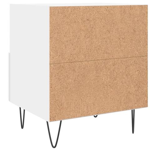 Sengeborde 2 stk. 40x35x47,5 cm konstrueret træ hvid