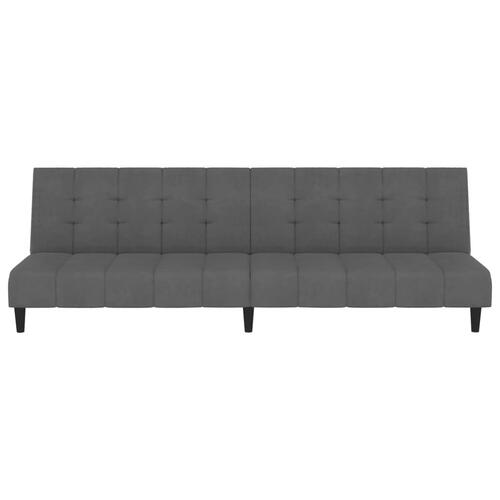2-personers sovesofa fløjl mørkegrå