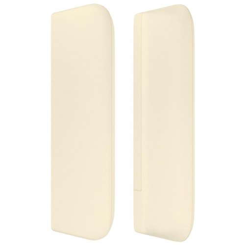 Sengegavl med kanter 83×16×78/88 cm i kunstlæder - creme