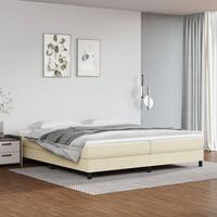 Sengeramme 200x200 cm kunstlæder cremefarvet