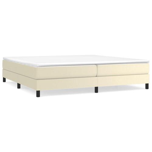 Sengeramme 200x200 cm kunstlæder cremefarvet