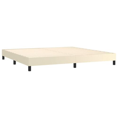 Sengeramme 200x200 cm kunstlæder cremefarvet