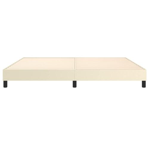 Sengeramme 200x200 cm kunstlæder cremefarvet
