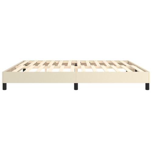 Sengeramme 200x200 cm kunstlæder cremefarvet