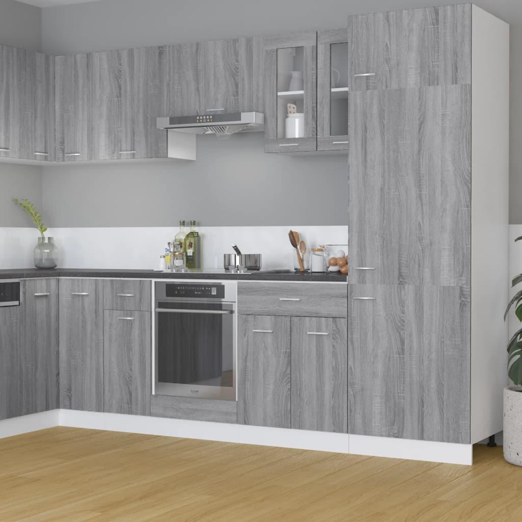 Væghængt glasskab 60x31x60 cm konstrueret træ grå sonoma-eg