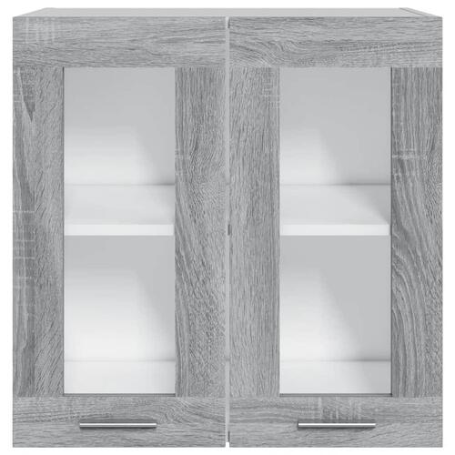 Væghængt glasskab 60x31x60 cm konstrueret træ grå sonoma-eg
