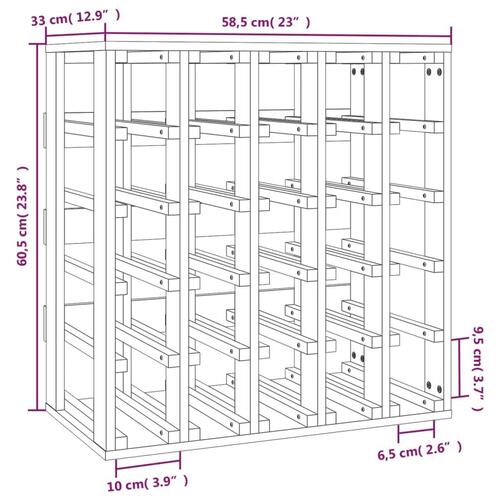 Vinreol 58,5x33x60,5 cm massivt fyrretræ