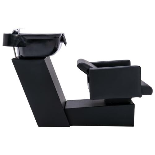 Frisørstol med vask 129x59x82 cm kunstlæder sort