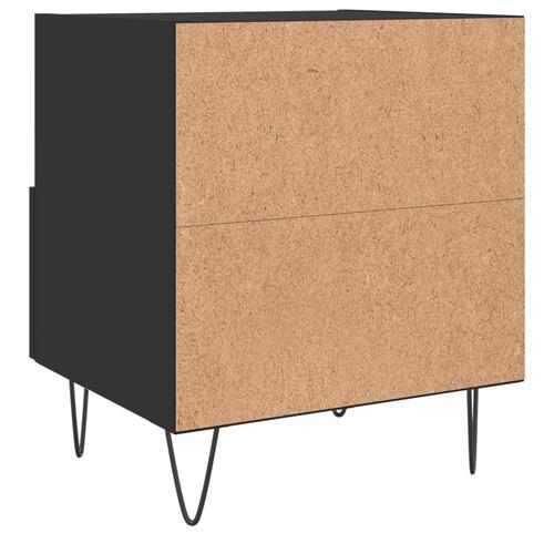 Sengeborde 2 stk. 40x35x47,5 cm konstrueret træ sort