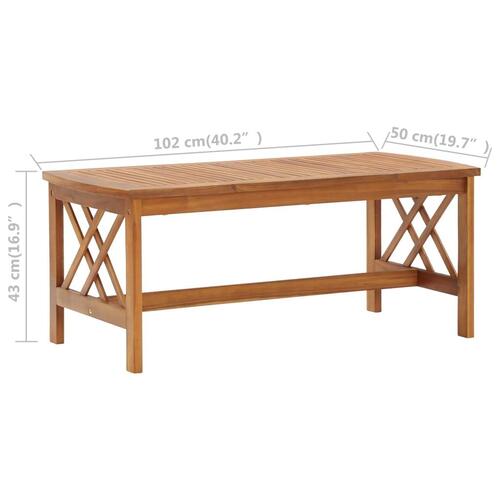 Sofabord 102x50x43 cm massivt akacietræ