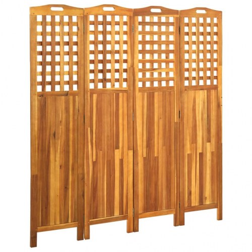 4-panels rumdeler 161x2x170 cm massivt akacietræ