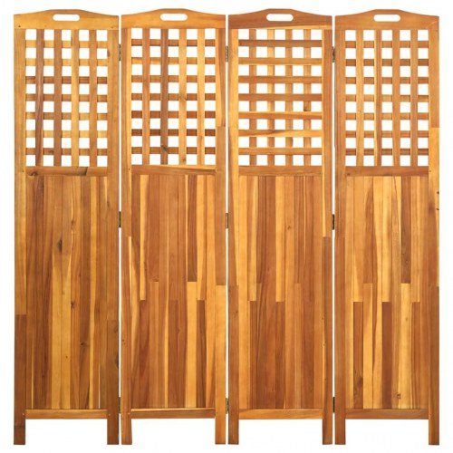 4-panels rumdeler 161x2x170 cm massivt akacietræ