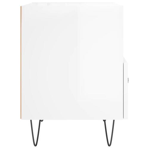 Sengeborde 2 stk. 40x35x47,5 cm konstrueret træ hvid højglans