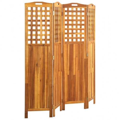 4-panels rumdeler 161x2x170 cm massivt akacietræ